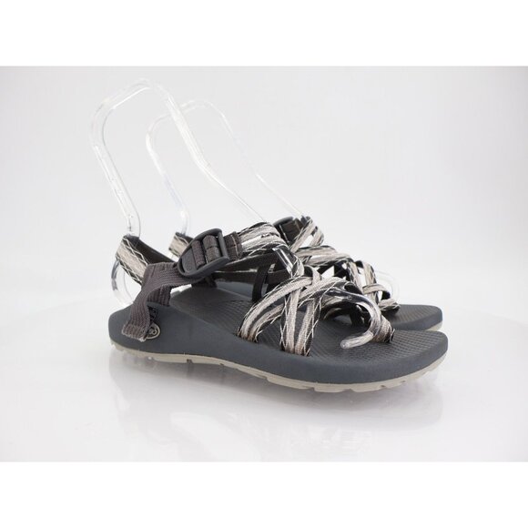 Chaco Women ZX/2 Sandal Sz 7 Outdoor Hike Black Gray Strappy Thong Adjustable - Picture 1 of 12